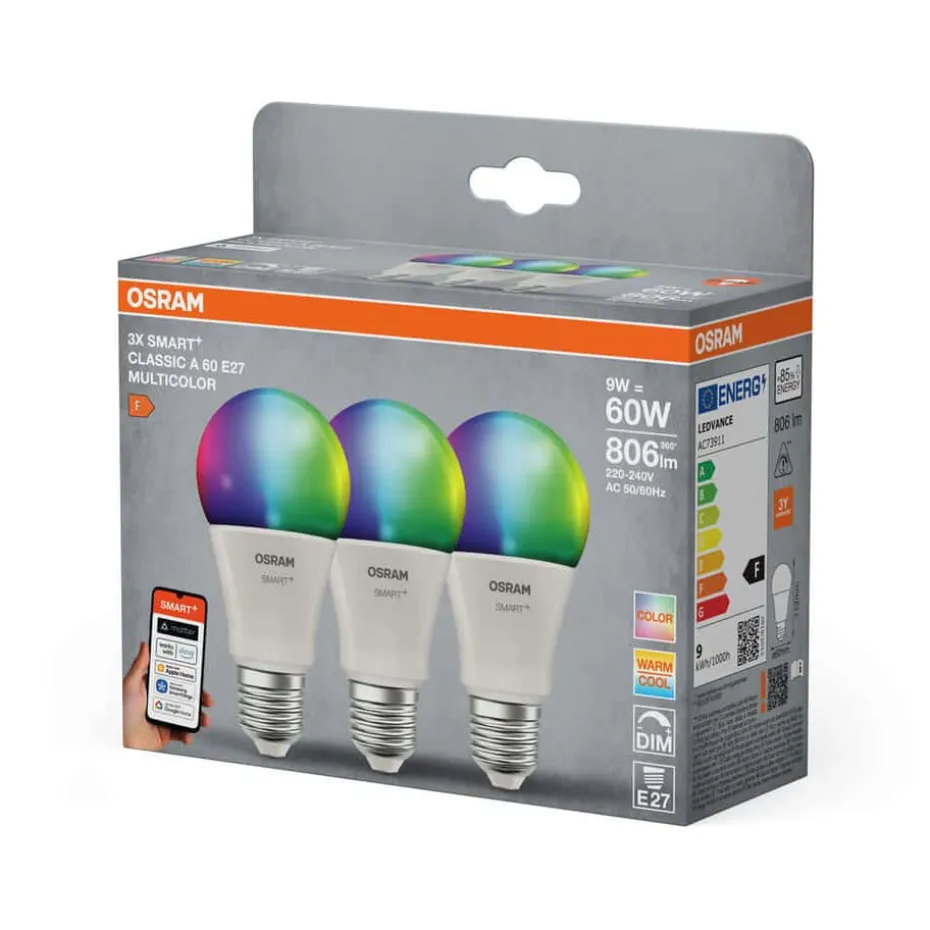 OSRAM SMART+ MATTER Multicolor Classic A60 9W E27