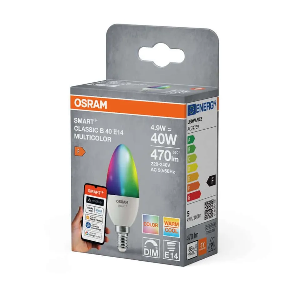 OSRAM SMART+ MATTER Multicolor Classic B40 4.9W E14