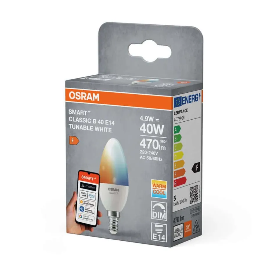 OSRAM SMART+ MATTER Tunable White Classic B40 4.9W E14