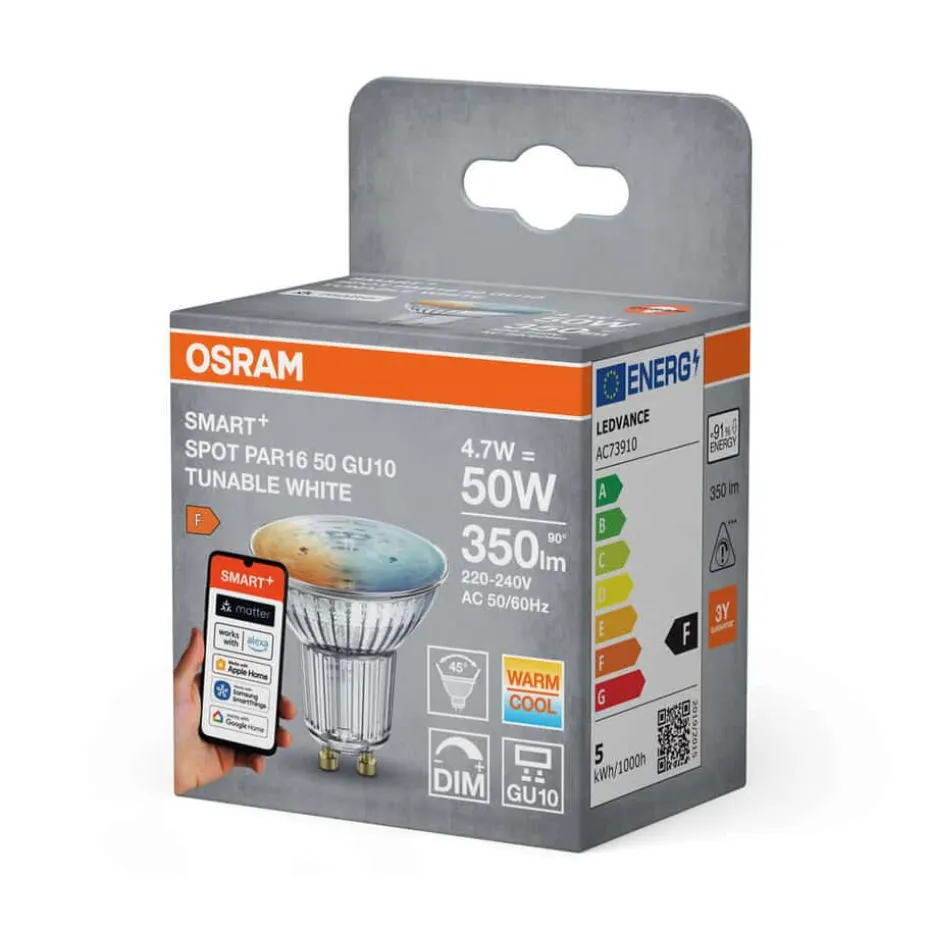 OSRAM SMART+ MATTER Tunable White Spot PAR16 50 45° 4.7W GU10