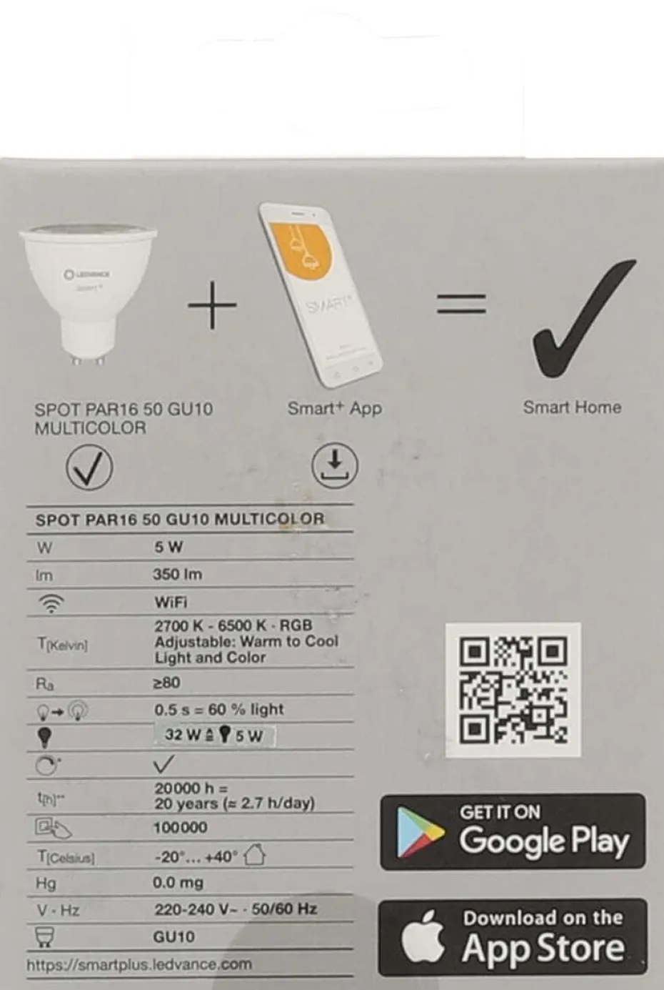 OSRAM SMART+ spot GU10 Wifi spot-pære