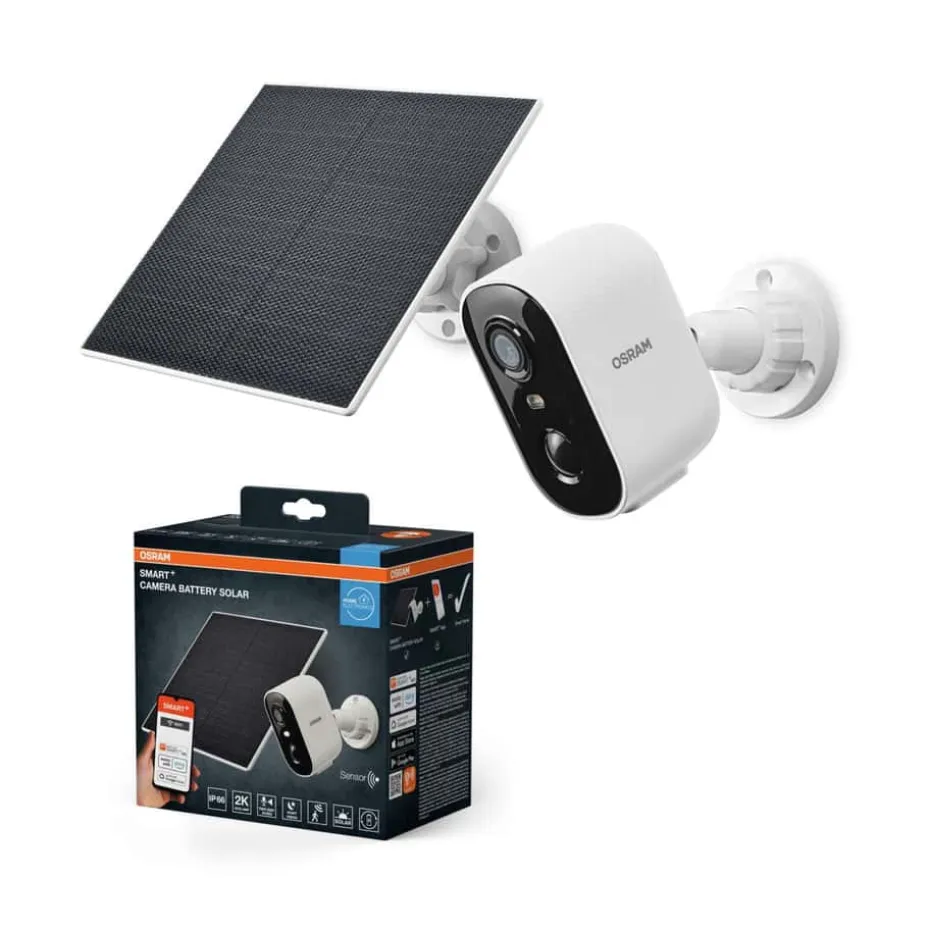 OSRAM Smart+ WiFi sikkerhetskamera og solcellepanel