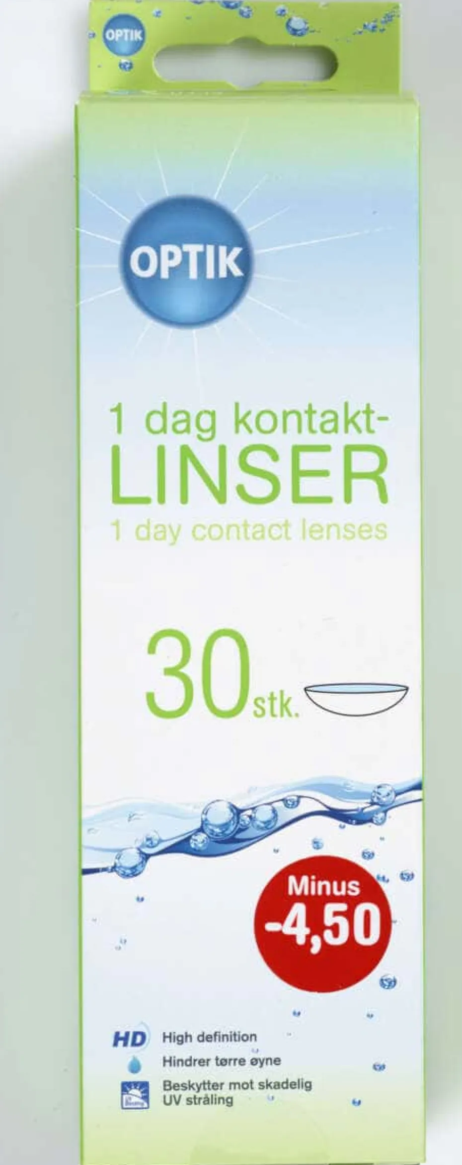 30-pakk hverdagslinser styrke -4,5