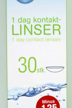 30-pakk hverdagslinser styrke -1,25