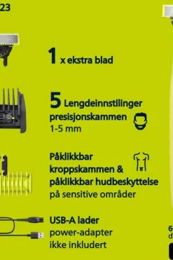 Philips OneBlade QP2834/23 skjegg - og kroppstrimmer