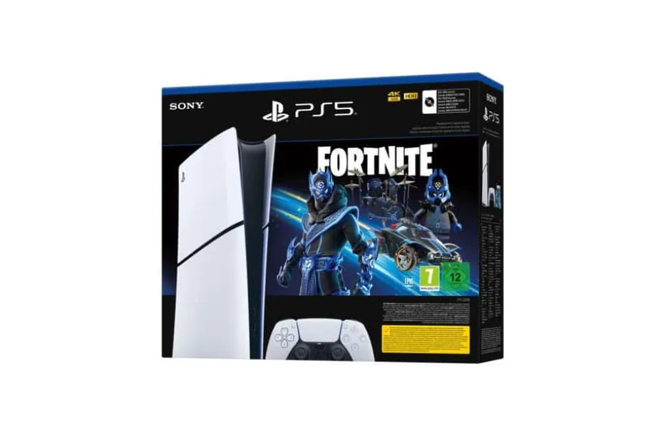 PlayStation®5 Digital Edition konsoll (model group - slim) + Fortnite® Cobalt Star-pakke