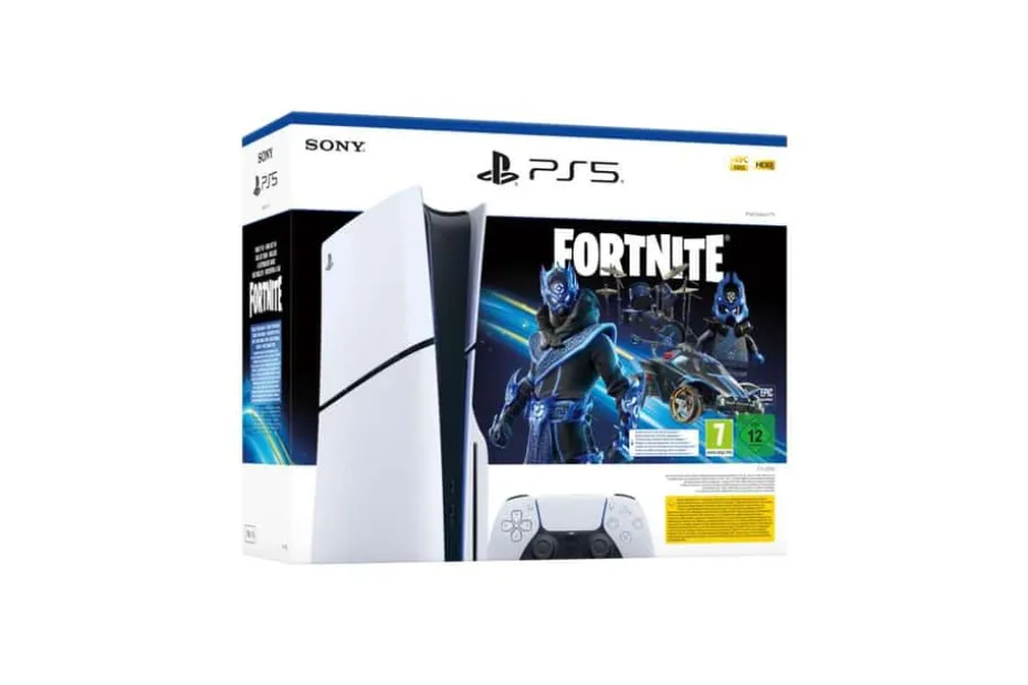 PlayStation®5-konsoll (model group - slim) + Fortnite® Cobalt Star-pakke