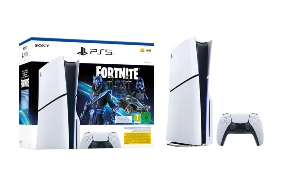 PlayStation®5-konsoll (model group - slim) + Fortnite® Cobalt Star-pakke