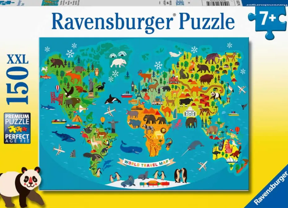 Ravensburger Puzzle Animal World Map puslespill