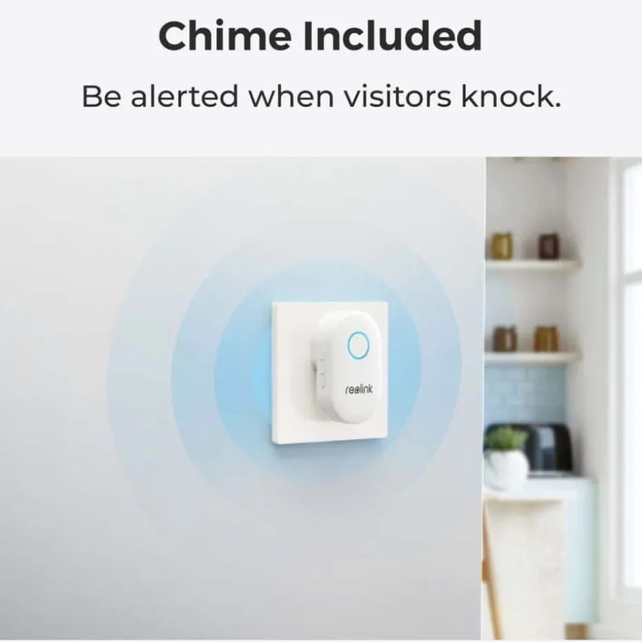 Reolink Smart 2K+ Video Doorbell WiFi-ringeklokke med 5 MP kamera