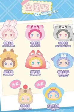 Rua Rua Zoo: Vinyl face plush samlefigur med nøkkelring