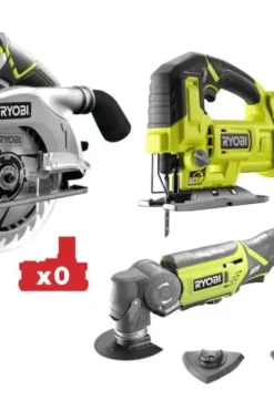 Ryobi RCK183G-0 V+ sett med 3 kutteverktøy u/batteri