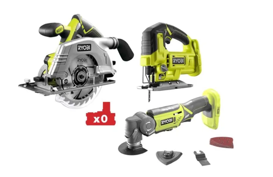 Ryobi RCK183G-0 V+ sett med 3 kutteverktøy u/batteri