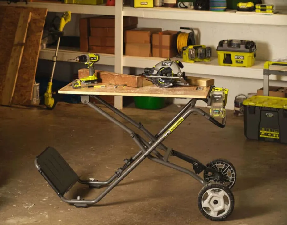 Ryobi 2-i-1 arbeidsbenk/transport tralle