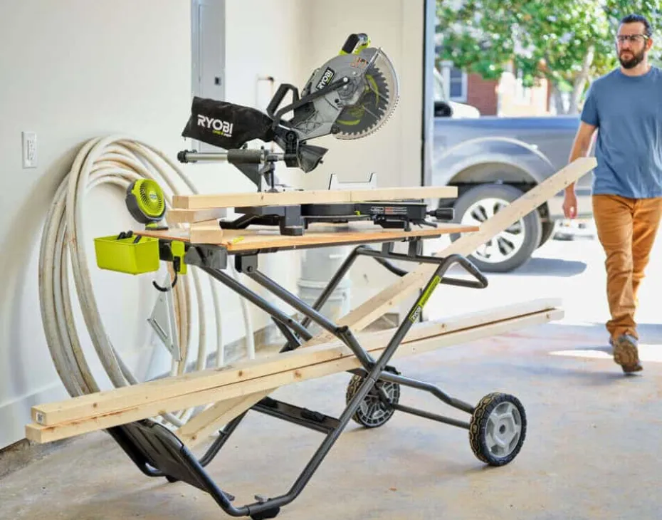 Ryobi 2-i-1 arbeidsbenk/transport tralle