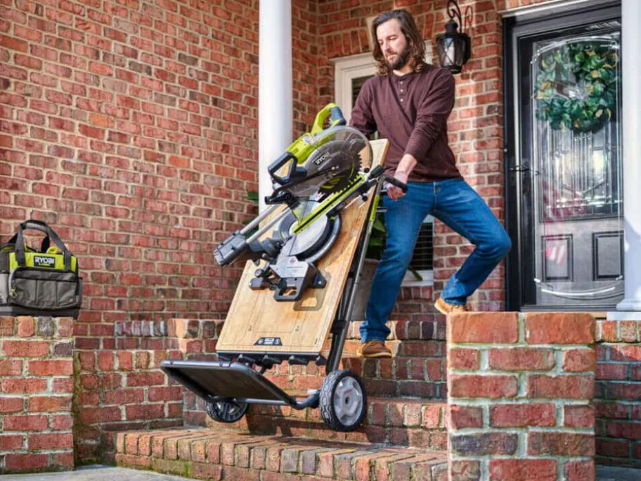Ryobi 2-i-1 arbeidsbenk/transport tralle
