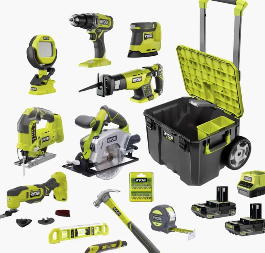 Ryobi R18CK7-2C20LB verktøysett m/batteri