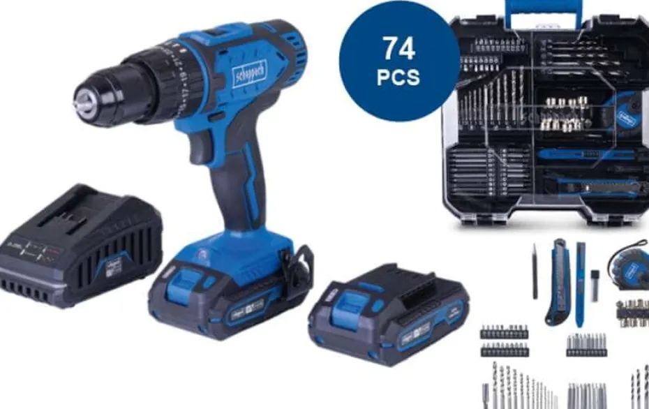 Scheppach IXES C-CDTB74/1-X slagbormaskin m/2 batteri og bits