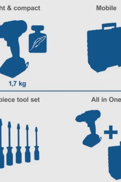 Scheppach IXES C-CDTB74/1-X slagbormaskin m/2 batteri og bits