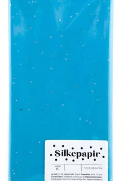 Silkepapir med glitter 6pk