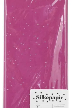 Silkepapir med glitter 6pk