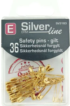 Silverline sikkerhetsnåler forgylt
