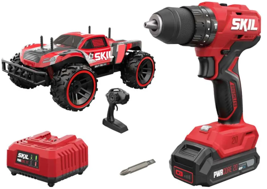 Skil 3021 RC bil og slagdrill m/batteri