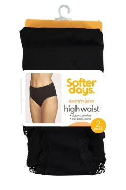Softer Days Seamless Highwaist truser 2-pk dame