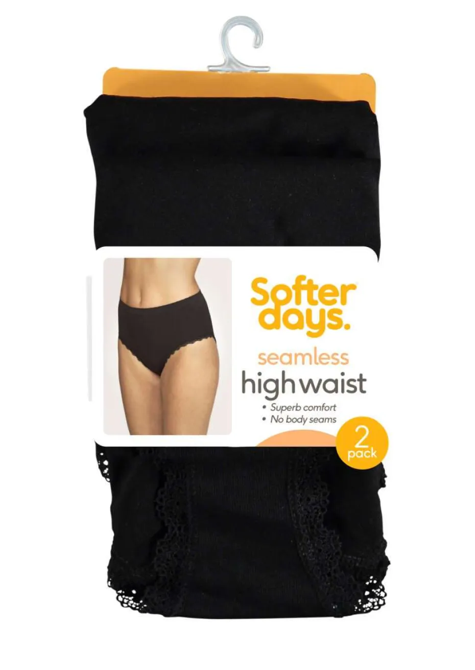 Softer Days Seamless Highwaist truser 2-pk dame