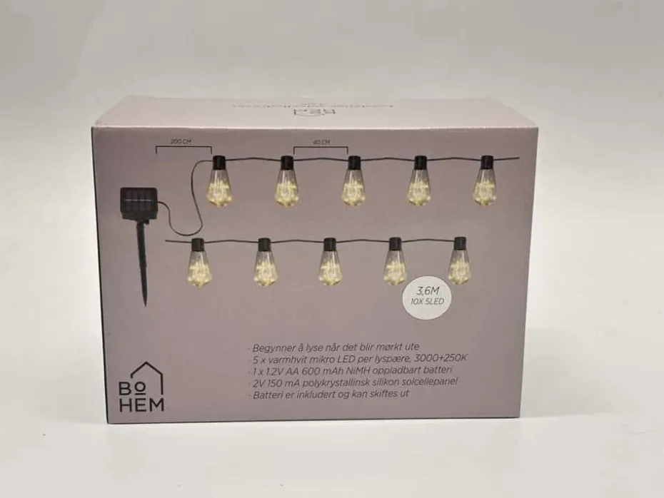 Solcelle LED lenke m/pærer