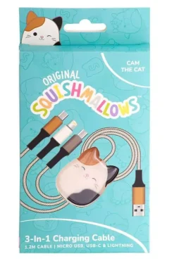 Squishmallows® 3-i-1 USB-C/Micro/Lightning ladekabel