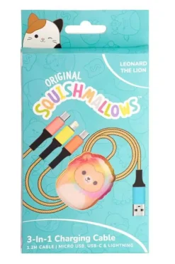 Squishmallows® 3-i-1 USB-C/Micro/Lightning ladekabel