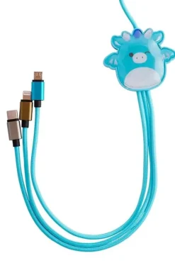 Squishmallows® 3-i-1 USB-C/Micro/Lightning ladekabel