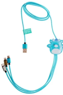 Squishmallows® 3-i-1 USB-C/Micro/Lightning ladekabel