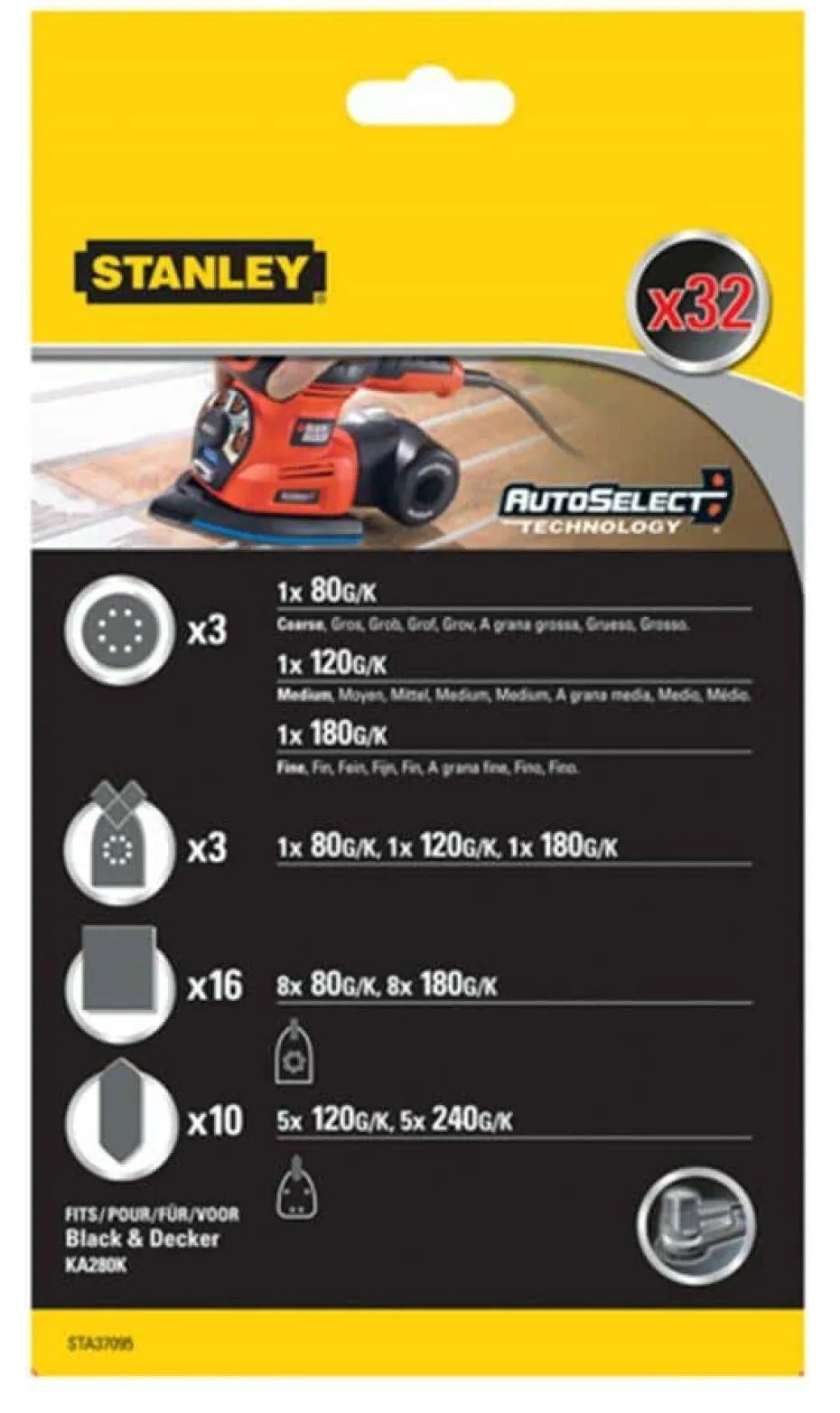 Stanley STA37095 multislipepapir 32-pk