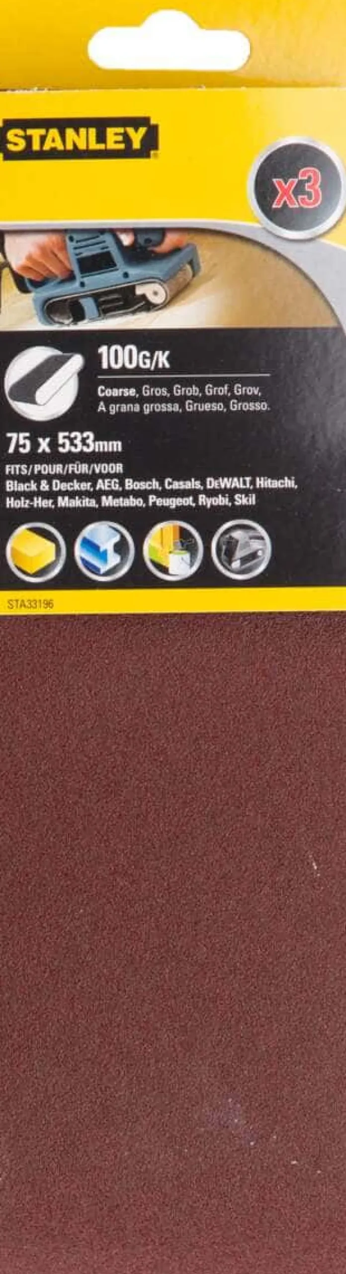 Stanley STA33196 slipebånd 3-pk