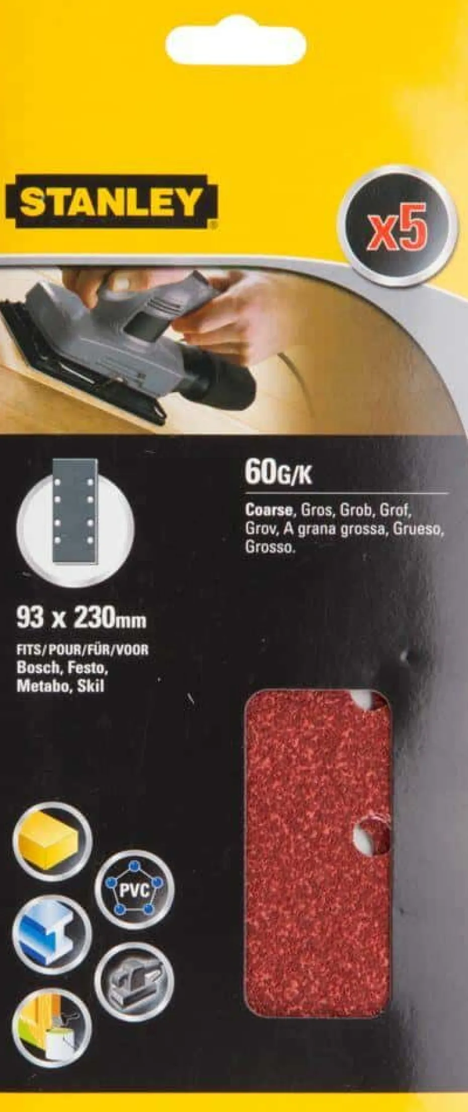 Stanley STA31126 slipepapir 5-pk