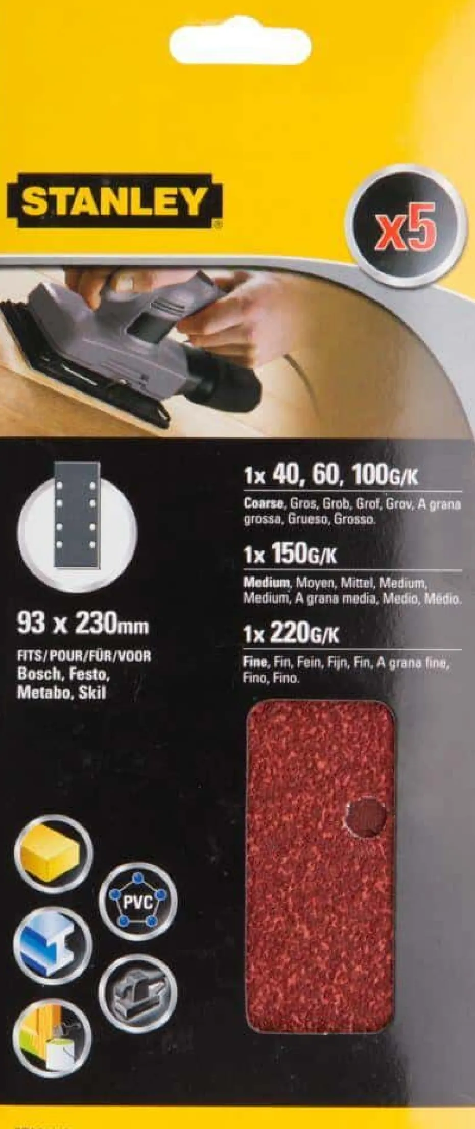 Stanley STA31136 slipepapir 5-pk