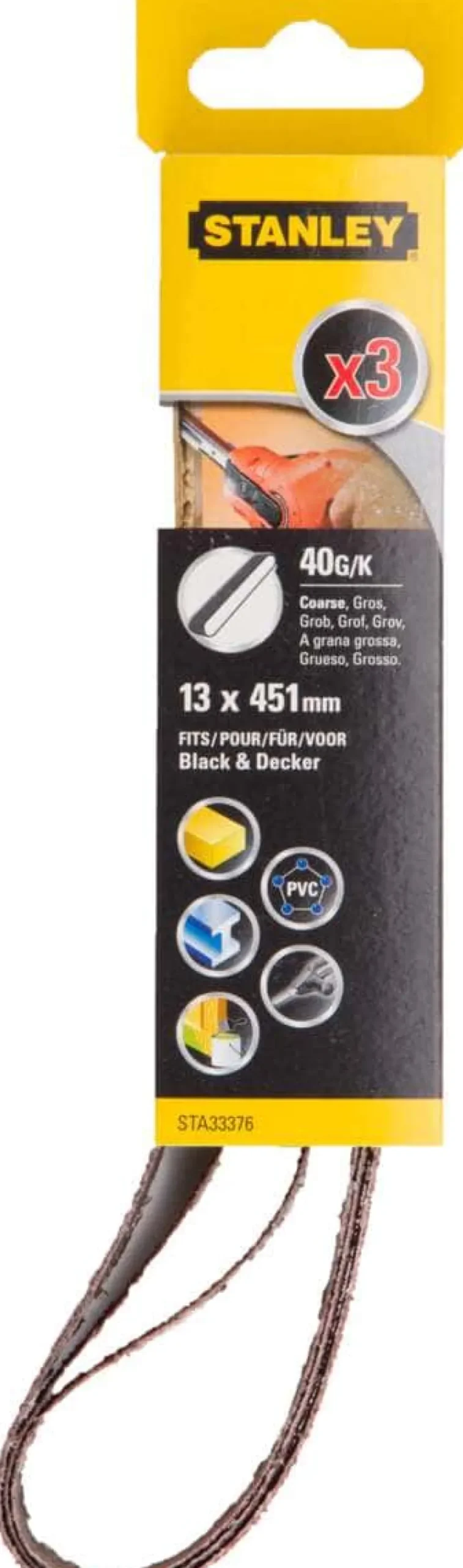 Stanley STA33376 slipebånd 3-pk