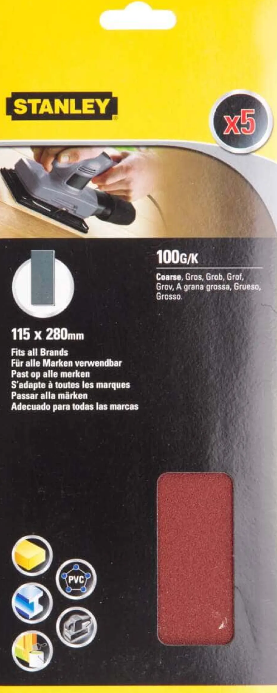Stanley STA31011 slipepapir 5-pk