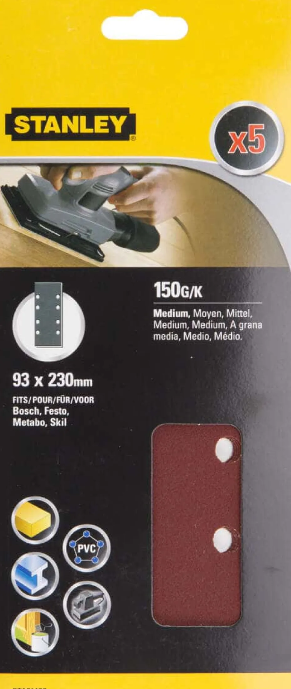 Stanley STA31136 slipepapir 5-pk