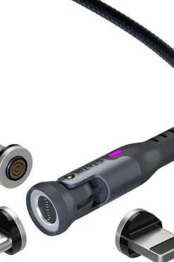 Statik Kabel 360 Pro Magnetisk Spiss USB-C/Lightning/MicroUSB Svart 1 m