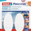 tesa® Powerstrips large oval hvit krok 2-pk