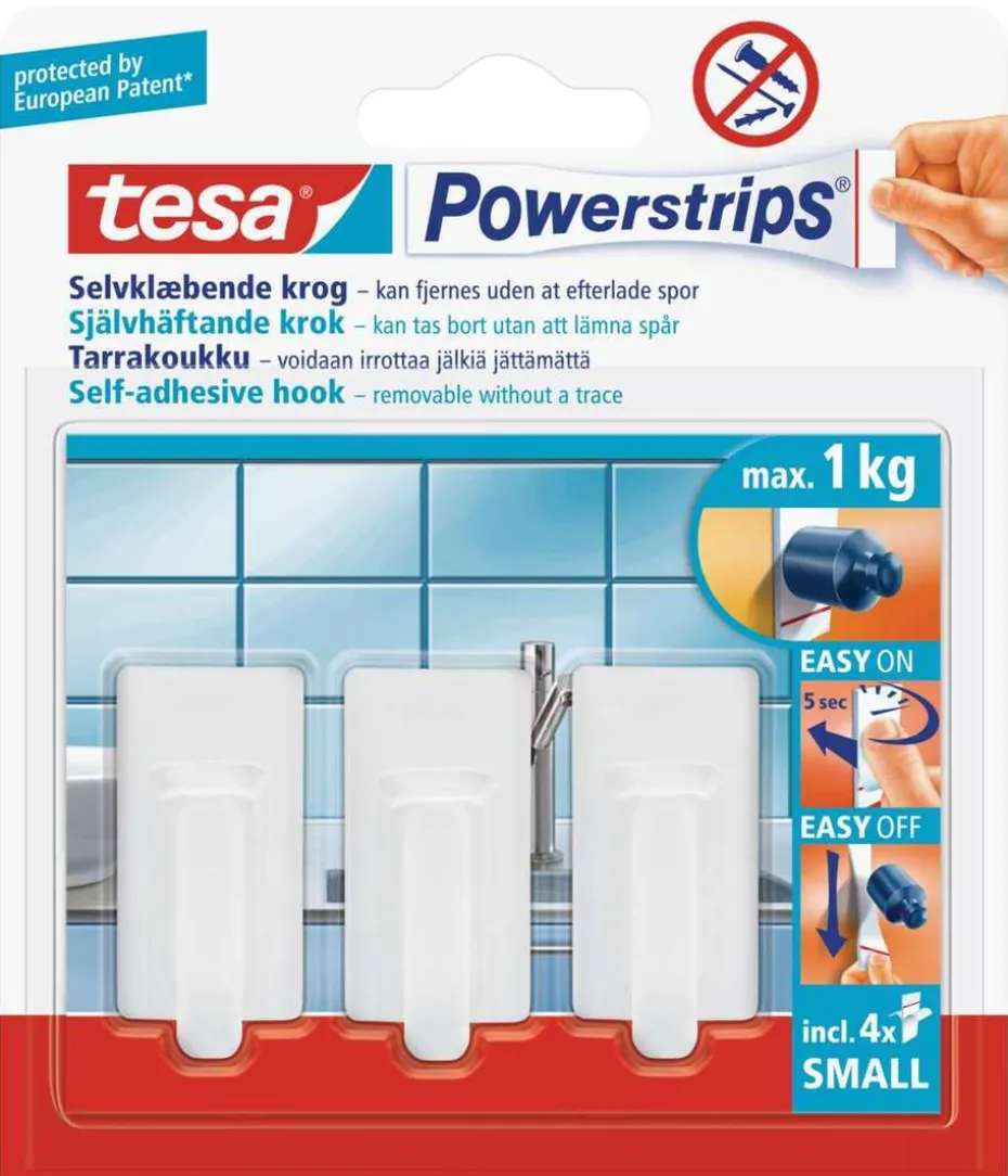 tesa® Powerstrips small classic krok 3-pk