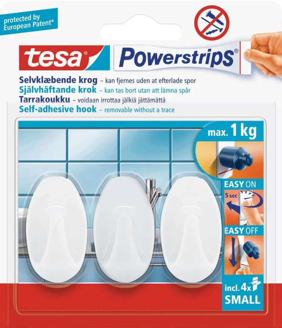 tesa® Powerstrips small oval krok 3-pk