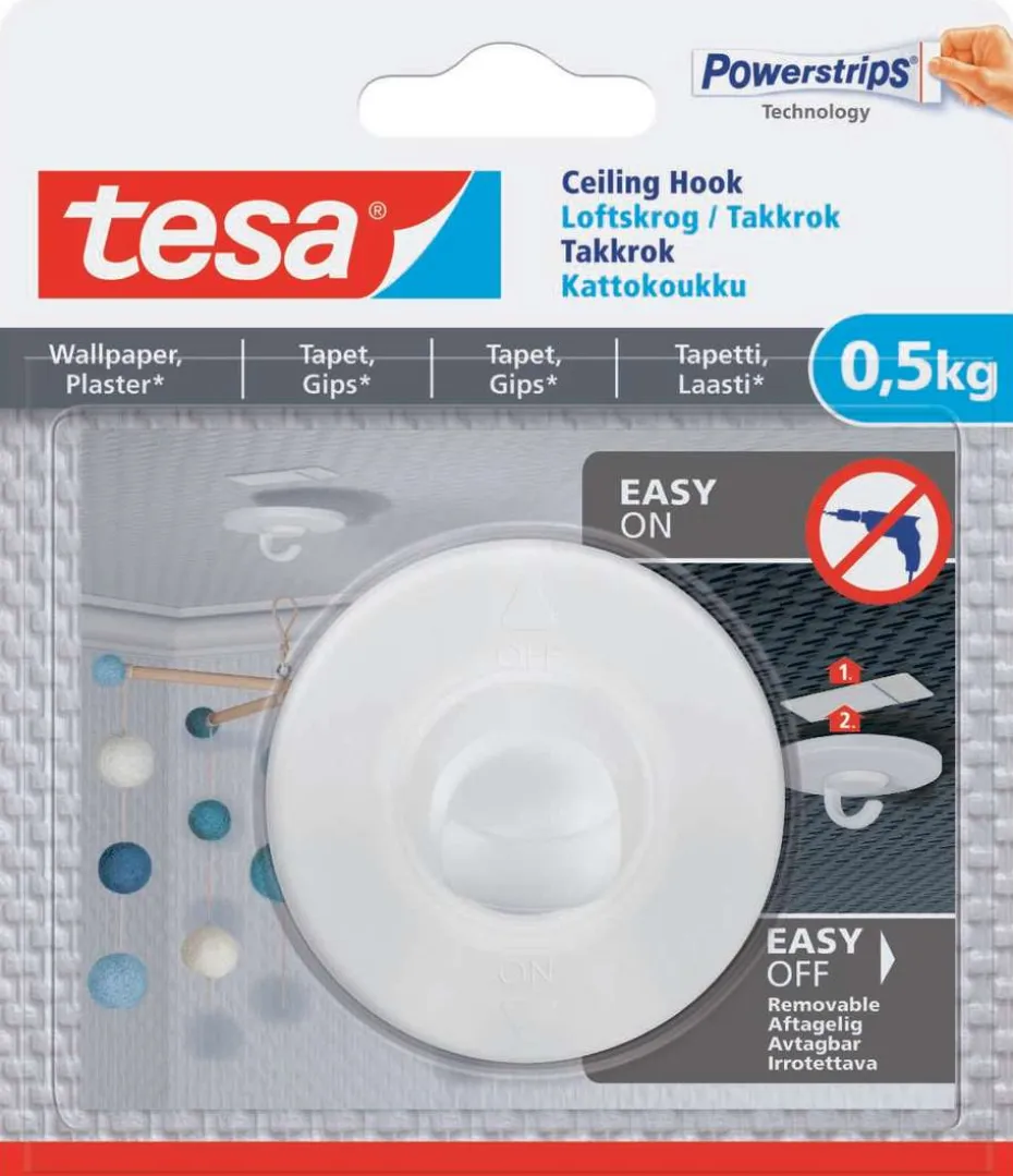 tesa® Powerstrips tapet og gips takkrok