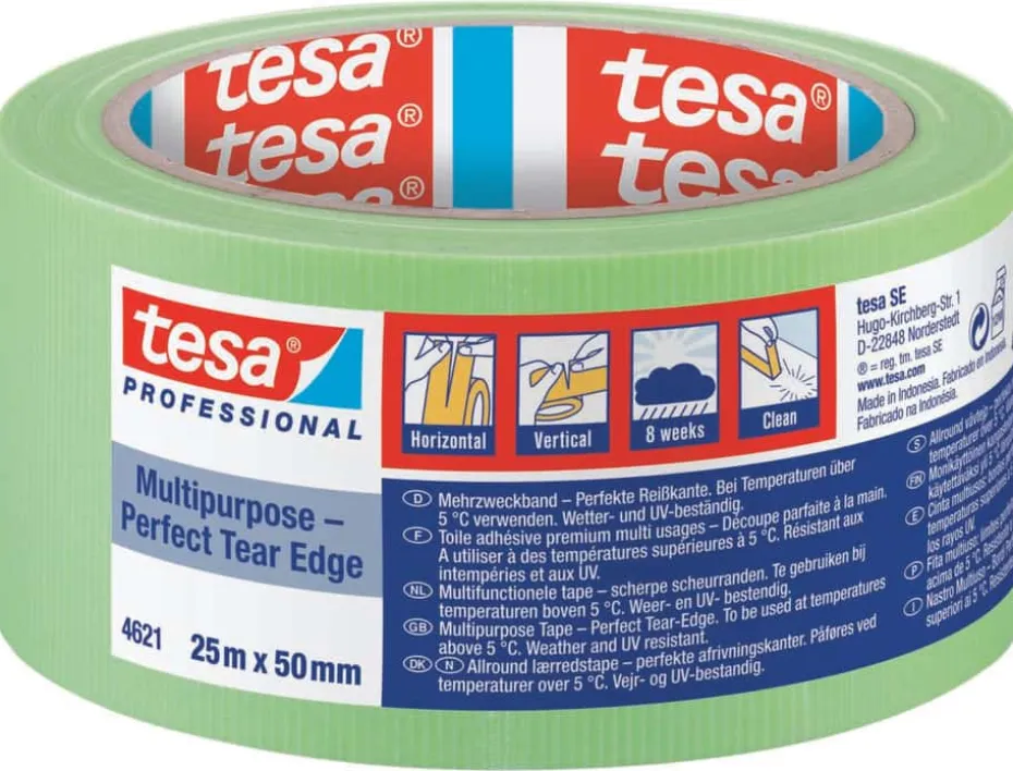 Tesa lerretstape allround 25x50mm grønn