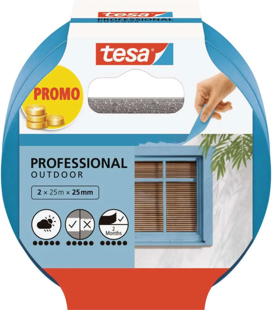 tesa® Professional Outdoor maskeringstape 2-pk