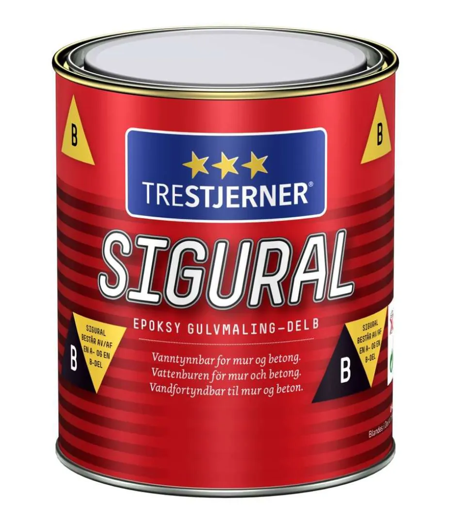 TreStjerner Sigural epoxy del B gulvmaling