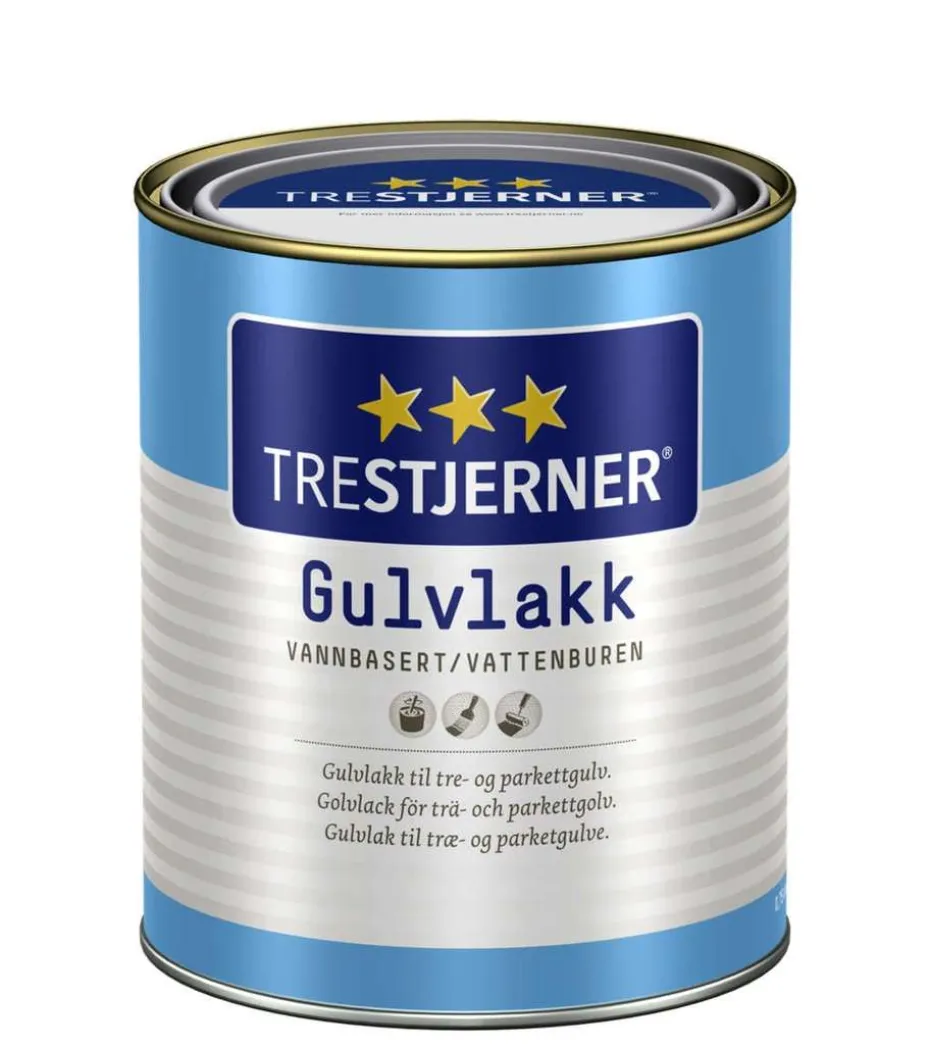 Trestjerner 15/silkematt gulvlakk